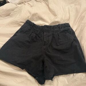 Free People Black Cargoish Shorts with Relaxed Fit